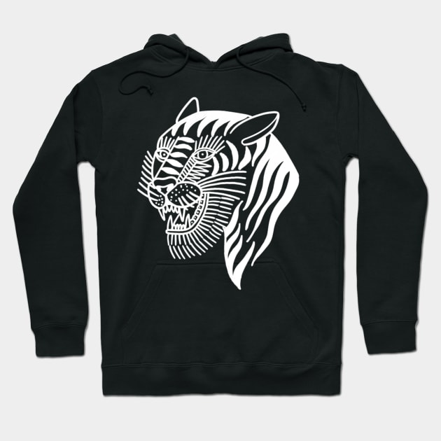 Grimm tiger white Hoodie by Jocoric